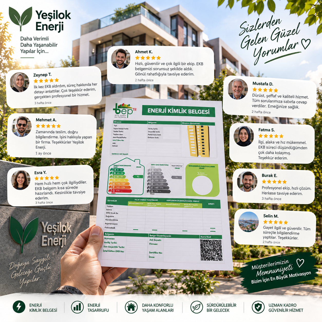 Yeşilok Enerji müşteri yorumları ve Enerji Kimlik Belgesi hizmet görseli